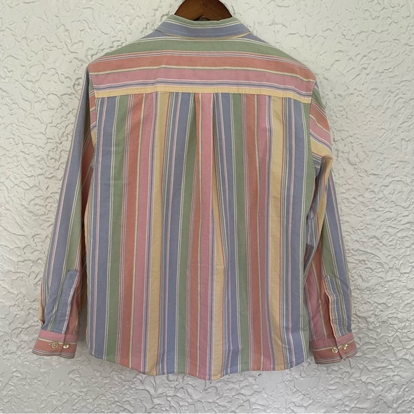 L.L. Bean Pastel Striped Button Down Medium - Picture 4 of 6